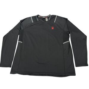 Spyder Active ProWeb Shirt Mens Large Black Stretch Raglan Sleeve Crew Neck